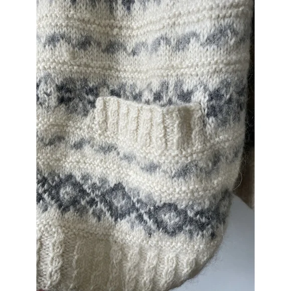 Jones New York Women's Hand Knit Full Zip Cardigan Long Sleeve Cream Size L NWT - Picture 7 of 7